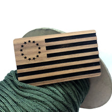 Load image into Gallery viewer, betsy ross flag, morale patch, solid walnut morale patch